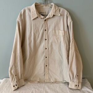 Eddie Bauer Cream Corduroy Button-Up Shirt - Sz XL